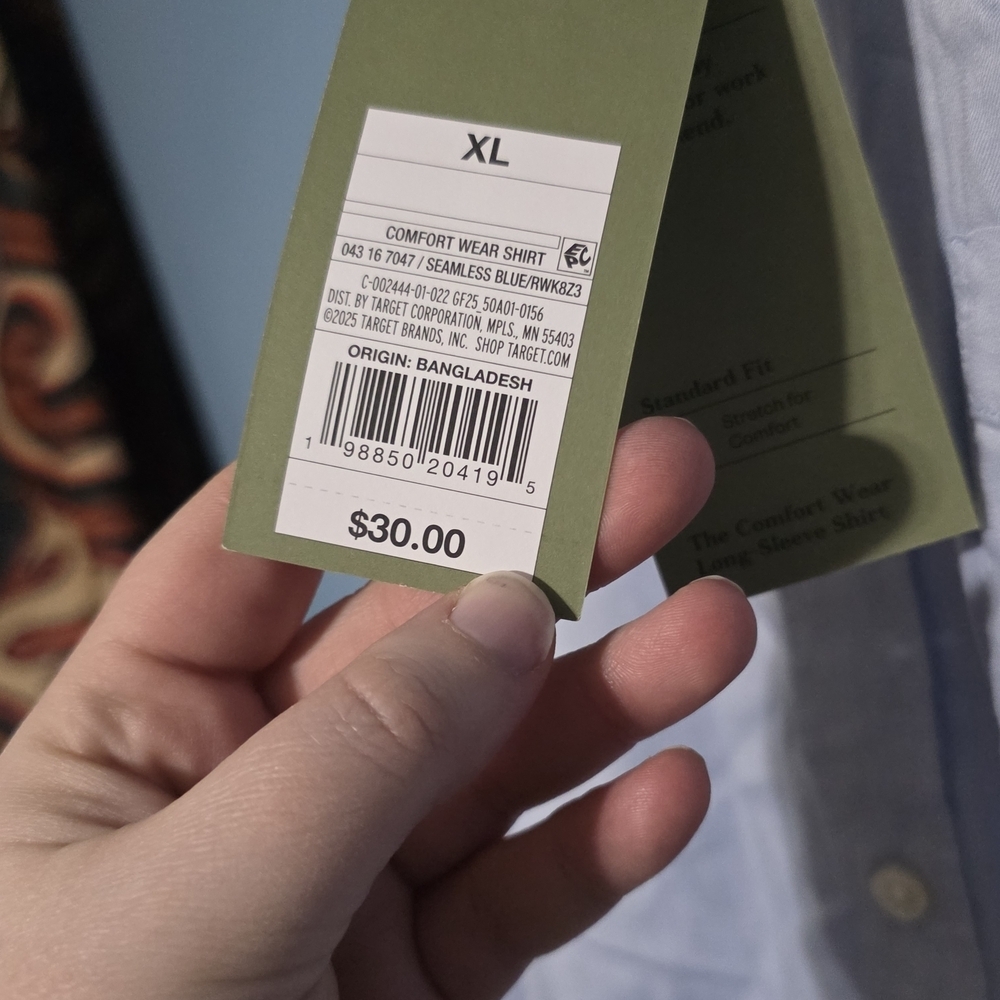 Goodfellow & Co Light Blue Button-Down Oxford Shirt Men's Xl Office Wedding Nwt - Picture 5 of 5